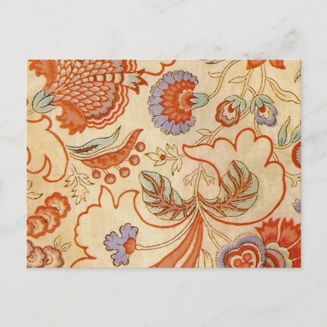 Carte Postale Modèle floral antique de Chintz Paisley (Devant)