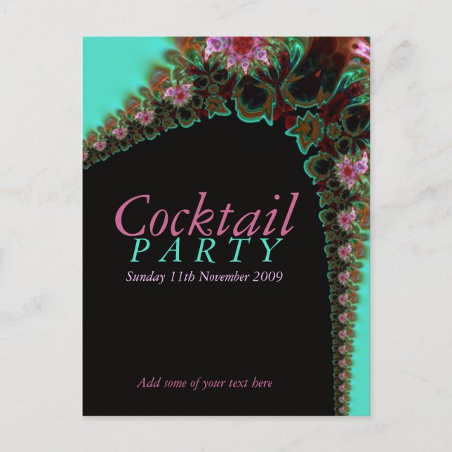 Carte postale modèle Invitation Cocktail Party (Devant)