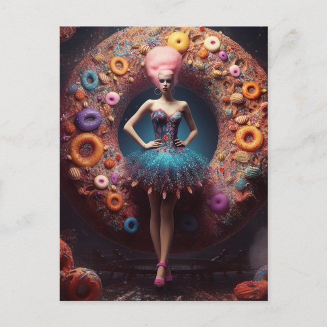 Carte Postale Modèle mode Donut (Devant)