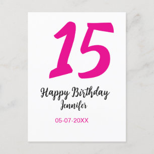 Carte Postale modèle rose anniversaire 15 ans quiencenera date a
