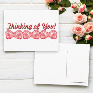 Carte Postale Modèle rose de cœur déchiré pour penser à vous
