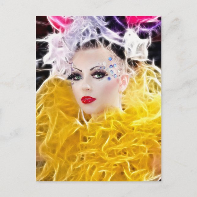 Carte Postale Modèle Superstar en gown jaune (Devant)