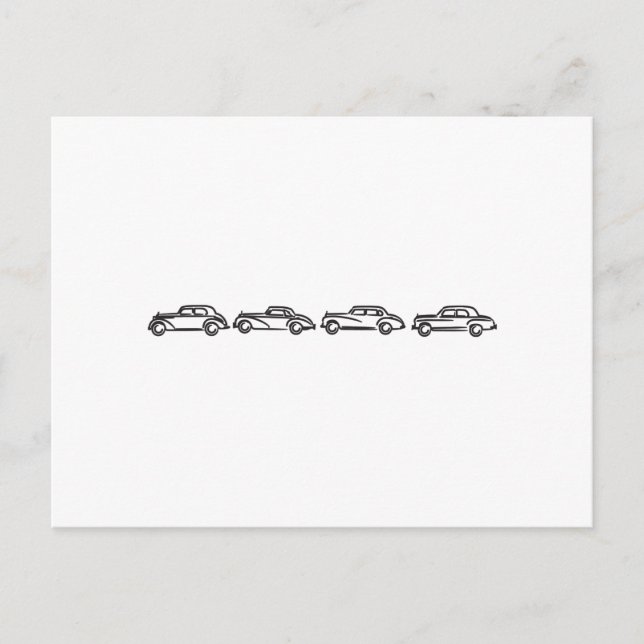 Carte Postale Modèles Mercedes vintages (Devant)