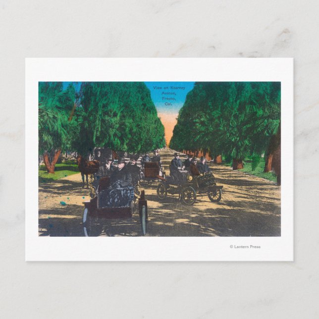 Carte Postale Modèles T sur Kearney AvenueFresno, CA (Devant)