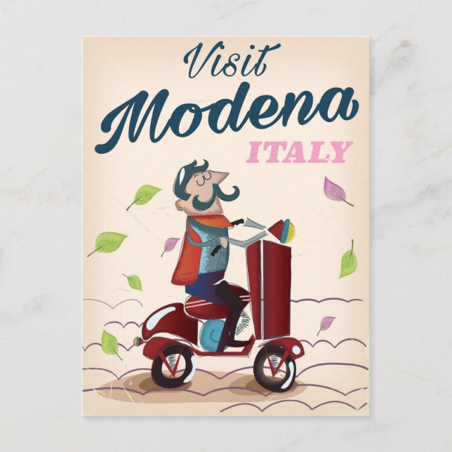 Carte Postale Modena Italie poster de voyage Scooter (Devant)