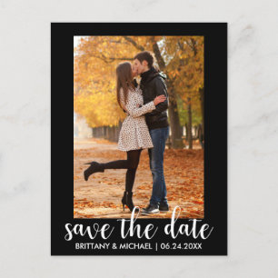 Carte Postale Modern Enregistrer La Date Fiançailles Couple Phot