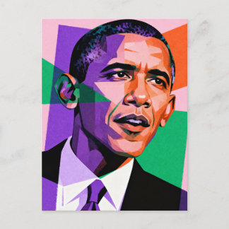 Carte Postale Modern Geometric Portrait of Barack Obama