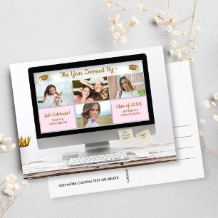 Carte Postale Modern Grad Photo Collage Funny Graduation Party