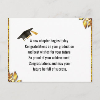 Carte Postale Modern Graduation Thank You Card Elegant Class of 