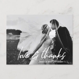 Carte Postale Modern Love & Merci Mariage Photo Merci