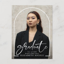 Carte Postale Modern Script Graduate Photo Arch Graduation Party