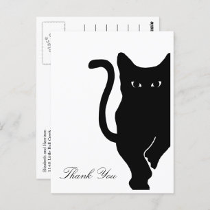 Carte Postale Modern Whimsical Black Cat Wedding