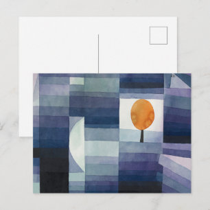 Carte Postale Moderne Abstrait Géométrique Bleu Orange Klee