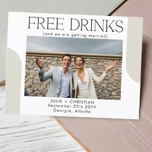 Carte Postale Moderne amusant Boissons gratuites Mariage Sauvez