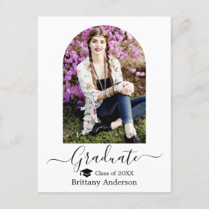Carte Postale Moderne Arch Casquette Calligraphie Photo Graduati