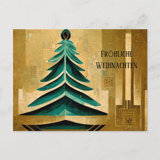 Carte Postale Moderne Art Deco Fröhliche Weihnachten Karte (Devant)