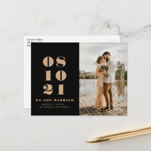 Carte Postale moderne audace date mariage faire-part