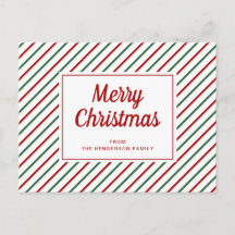 Moderne bandes rouges et vertes Joyeux Noël