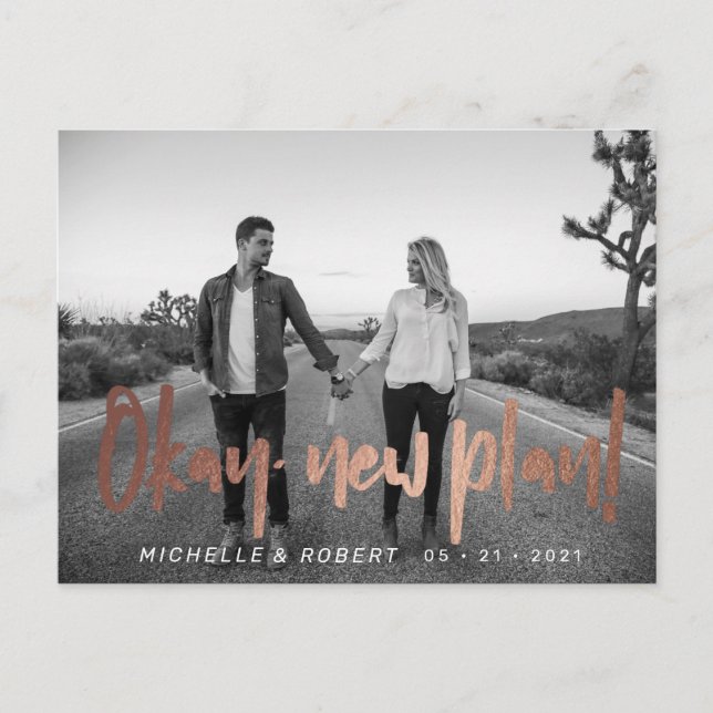 Carte Postale moderne bold script photo modifier la date (Devant)