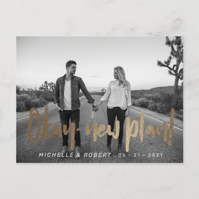 Carte Postale moderne bold script photo modifier la date (Devant)