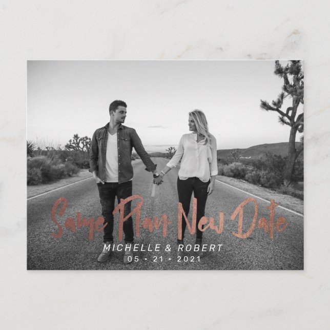 Carte Postale moderne bold script photo modifier la date (Devant)