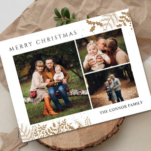 Carte Postale Moderne collage photo de Noël Boho Joyeux 