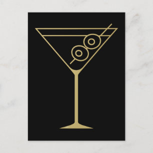 Carte Postale Moderne de milieu de siècle Or 2 Martini olive