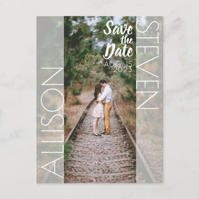 Carte postale moderne de save the date (Devant)