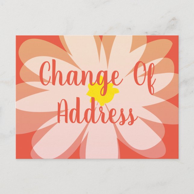 Carte Postale Moderne design de fleur changement d'adresse nous  (Devant)