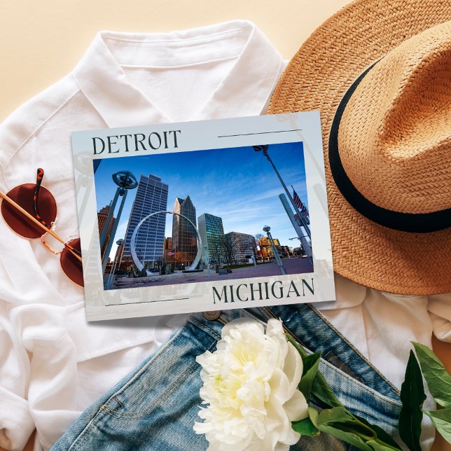 Carte postale moderne Detroit Landmark (Detroit Landmark Postcard)