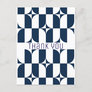 Carte Postale Moderne du milieu du siècle bleu et blanc