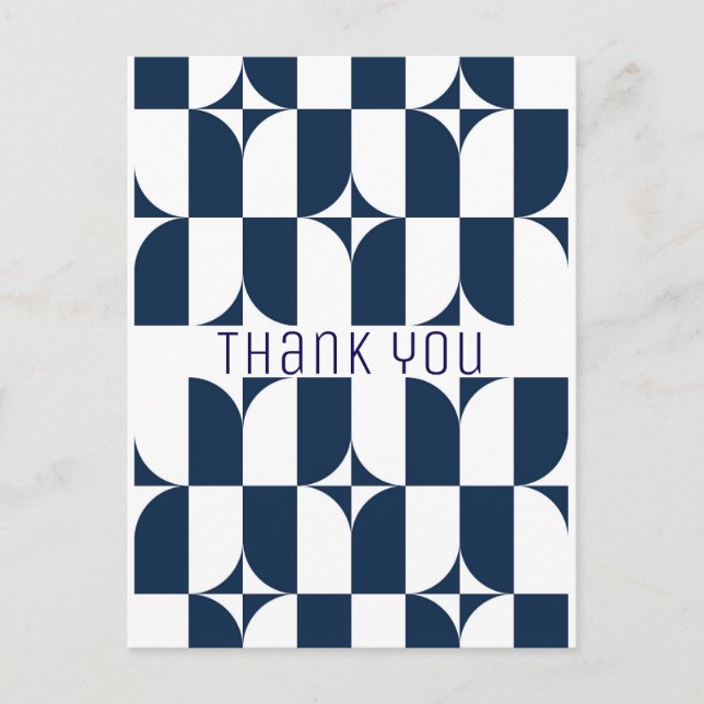 Carte Postale Moderne du milieu du siècle bleu et blanc (Devant)