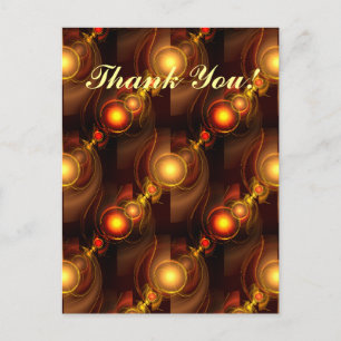Carte Postale Moderne Élégant Bohème Doré Motif d'Art Abstrait #