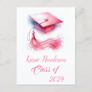 Carte Postale Moderne élégant Pastel Graduation Cap