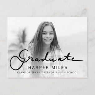 Carte Postale Moderne élégant script dégradé graduation photo po