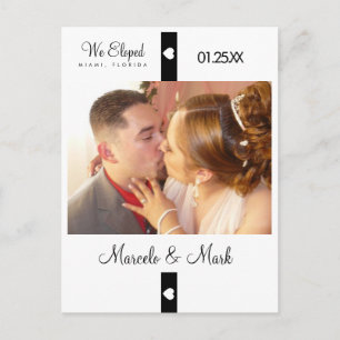 Carte postale moderne Eloped Photo Heart Banner