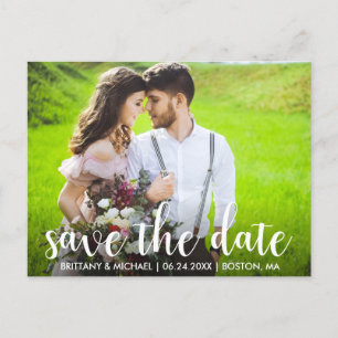 Carte Postale Moderne Enregistrer la date Fiançailles Couple Pho