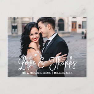 Carte Postale Moderne Fun Calligraphie Amour et Merci Mariage