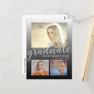 Carte Postale Moderne Gras noir Ombre Graduate Graduate Graduate