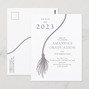 Carte postale moderne Grey Tassel Graduation Party