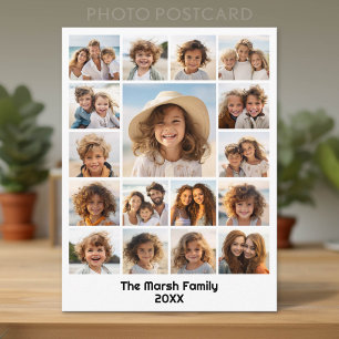 Carte Postale Moderne, grille de photos minimale avec 17 photos
