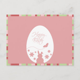 Carte postale moderne Happy Easter Egg Pastel Rose