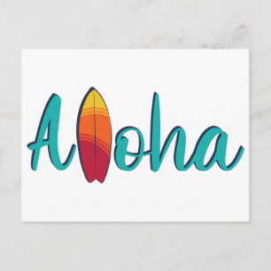 Carte Postale Moderne Île Coloré Aloha Simple