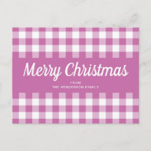 Moderne Joyeux Noël à carreaux roses