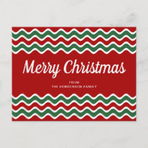 Moderne Joyeux Noël rayures rouges et vertes