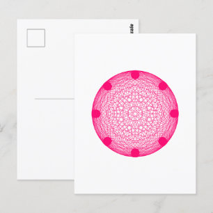 Carte postale moderne mandala rose néon – Personna
