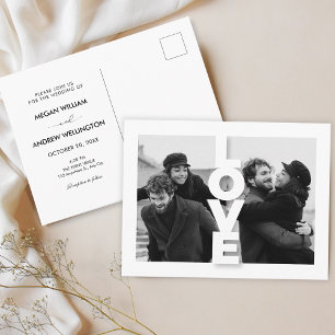 Carte Postale Moderne minimaliste amour photo collage mariage