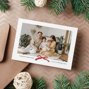 Carte postale moderne minimaliste Bow rouge