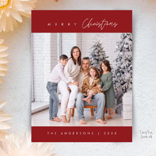 Carte Postale Moderne Minimaliste, Joyeux Noël Photo de Famille