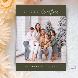 Carte Postale Moderne Minimaliste, Joyeux Noël Photo de Famille